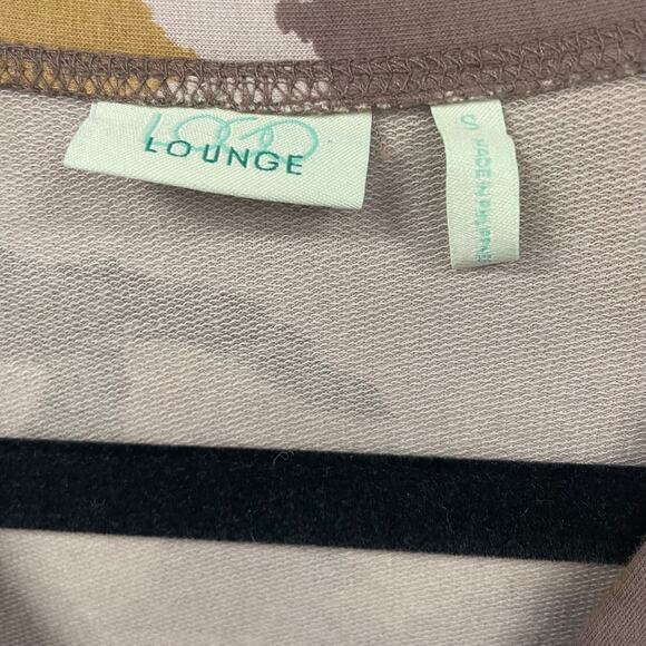 LOGO by Lori Goldstein Pink Yellow Camo Print Snap Button Front Cardigan Small - Picture 4 of 6